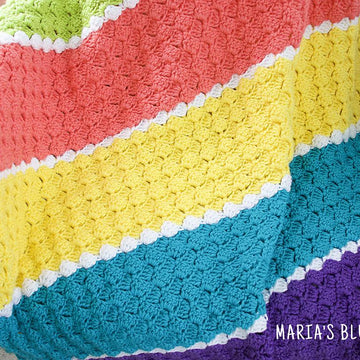 Cross Hatched Shells Crochet Blanket