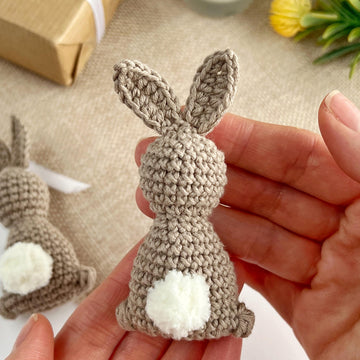 Crochet bunny keyring amigurumi pattern Rabbit keychain charm car hanger