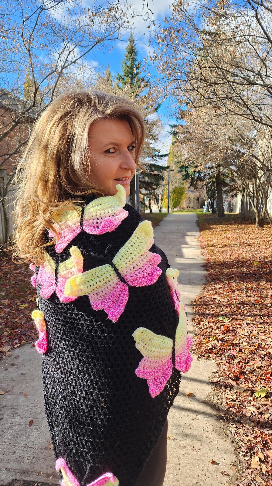 Looking for Spring - Butterfly Crochet Shawl