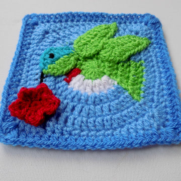 Humming Bird /Dove Crochet Afghan Square