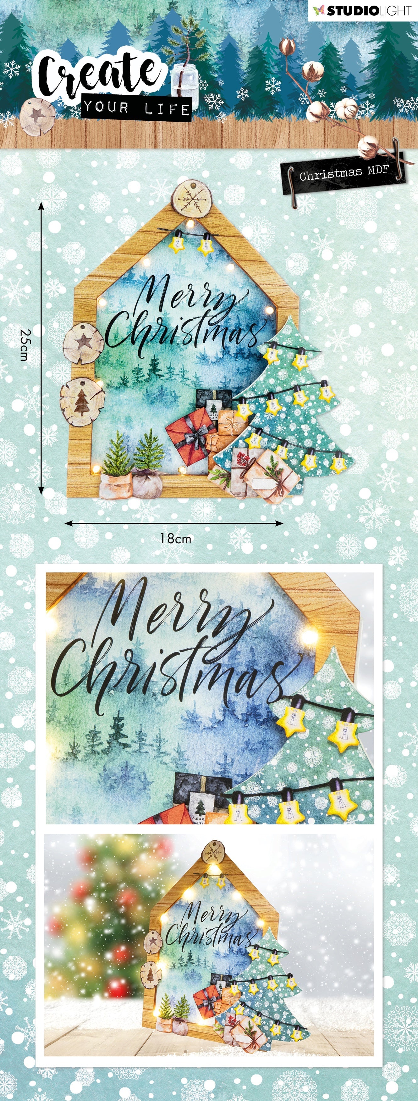 Studio Light Create Your Life MDF Christmas Set - 7"X9.8"