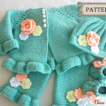Knitting PATTERN Baby Cardigan Baby Pants Baby Hat and Shoes