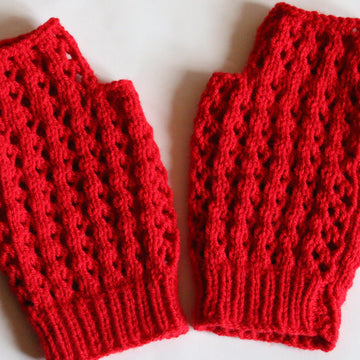 Knitted christmas Wrist Warmers