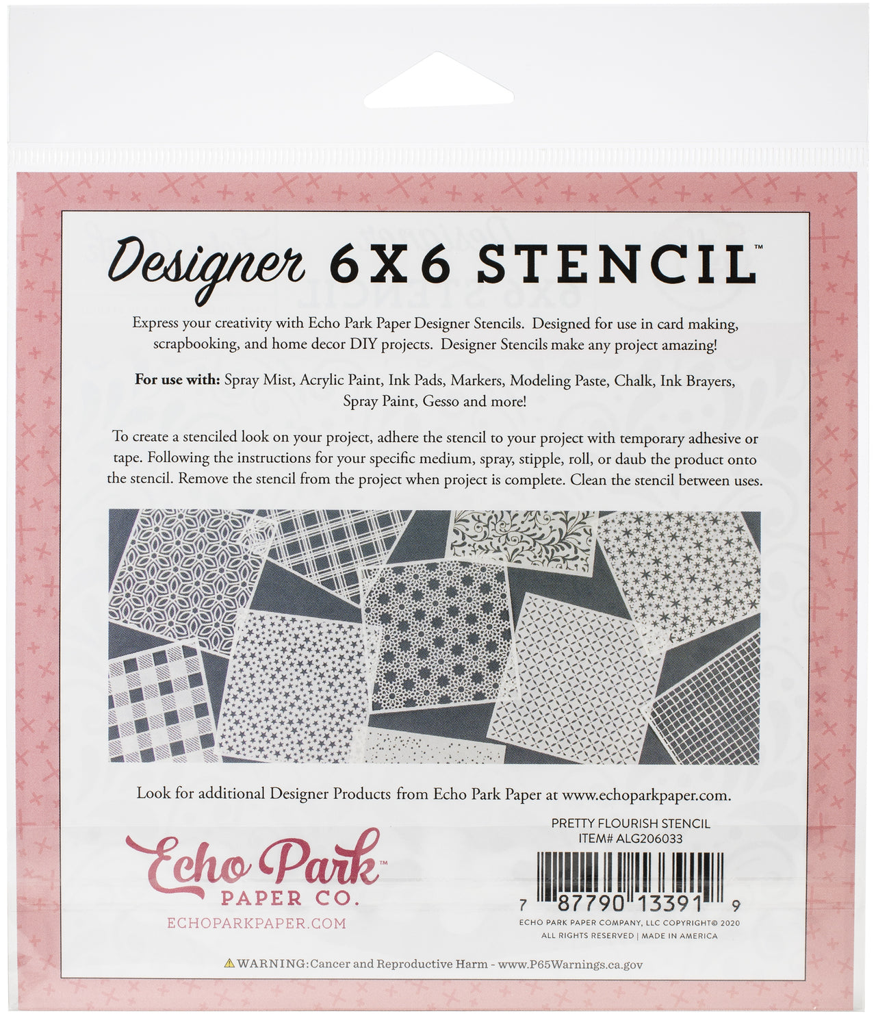 Echo Park Paper Echo Park Stencil 6"X6" - Pretty Flourish, All Girl