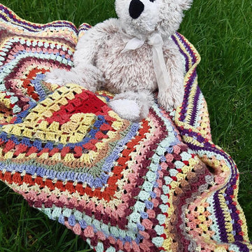 Quick Work  Scrap Yarn Crochet Baby Blanket