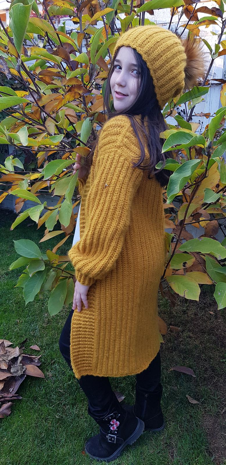 Crochet cardigan with hat
