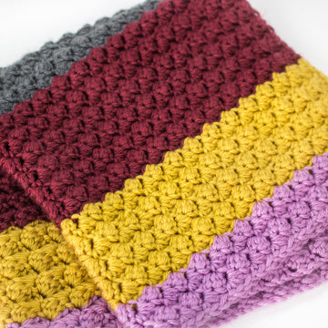 Fall Chic Sedge Stitch Crochet Blanket