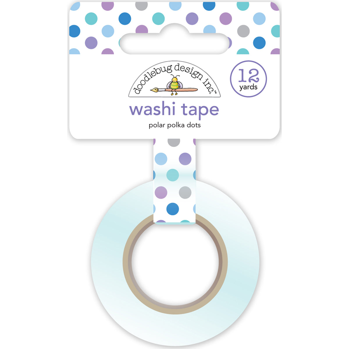 Doodlebug Washi Tape 15mmX12yd - Polar Pals Polar Polka Dots