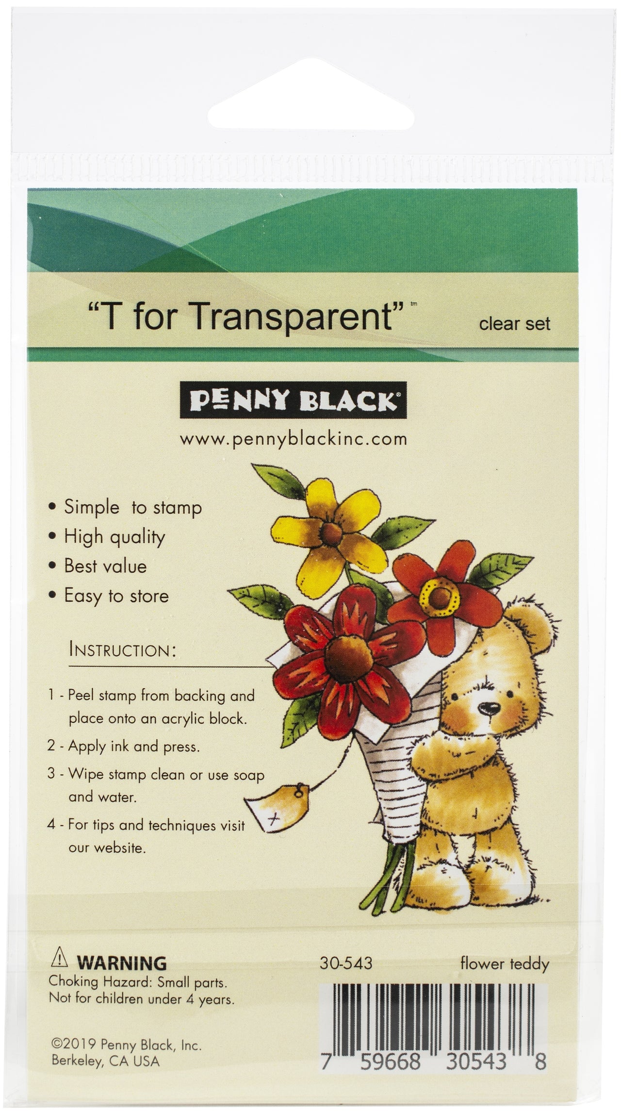Penny Black Clear Stamps - Flower Teddy 3"X4"