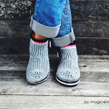 Flip-flop grey boots