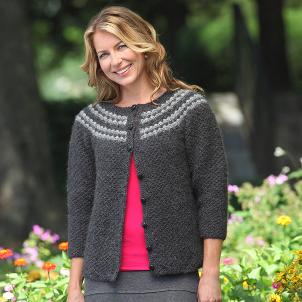 422 Rose Tweed Cardigan - Knitting Pattern for Women in Valley Yarns Berkshire