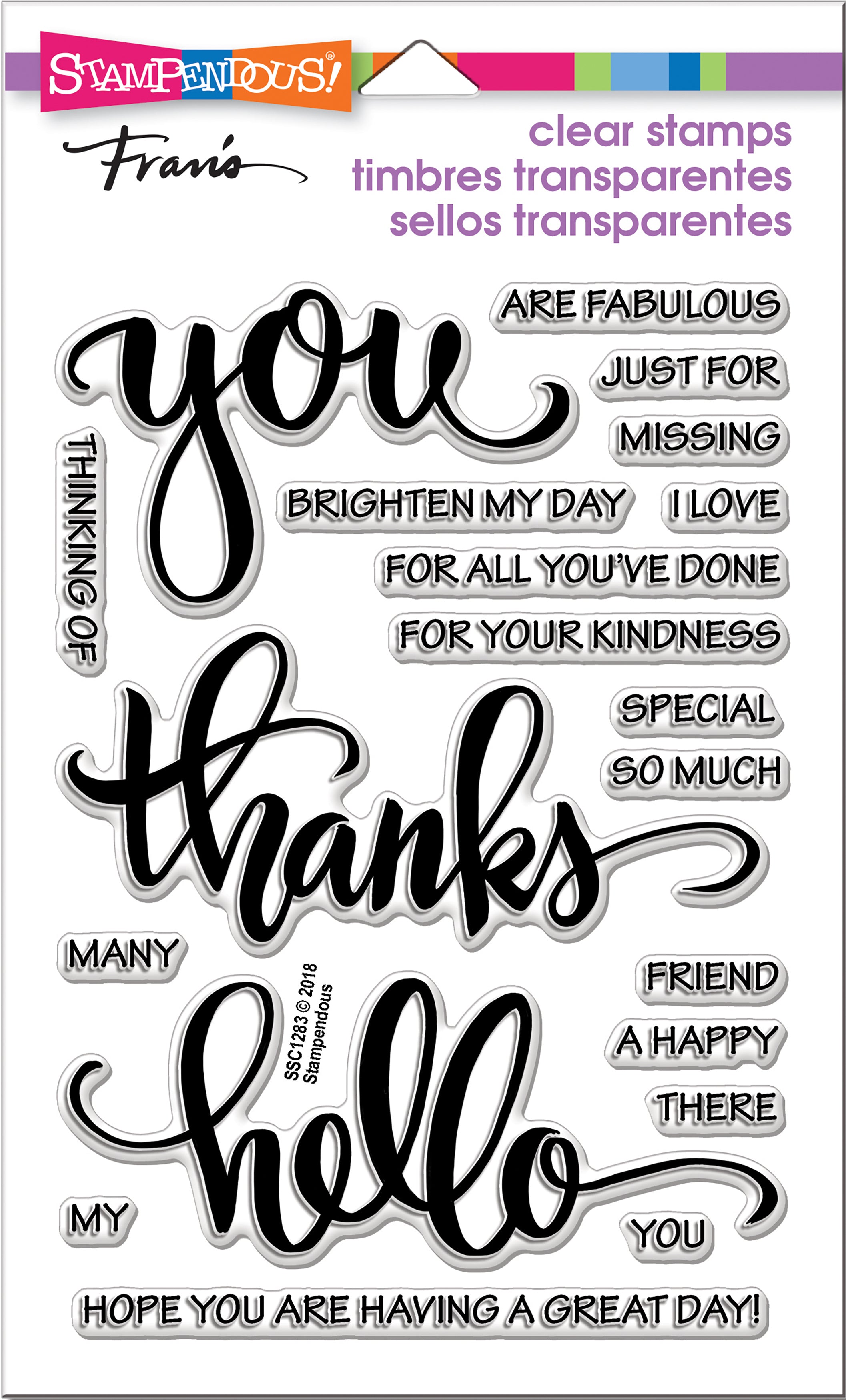 Stampendous Perfectly Clear Stamps - Big Words Thanks