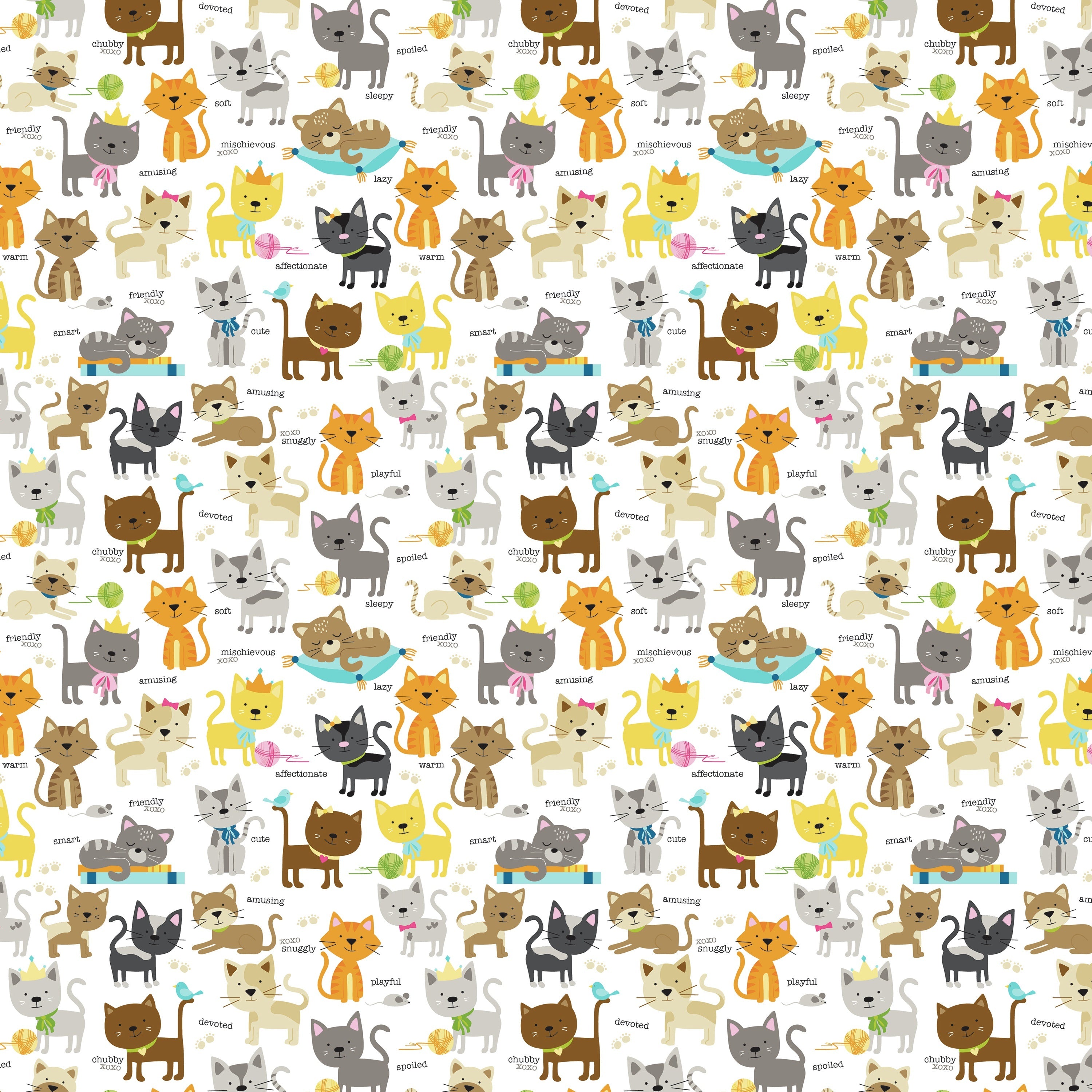 Doodlebug Bella Chloe Double-Sided Cardstock 12"X12" 25/Pkg - Cat Crazy