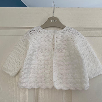 Shell Baby Cardigan and Bonnet