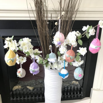 EASTER TREE EGGS HOME DECOR CHOCOLATE EGG COVER KNITTING PATTERN