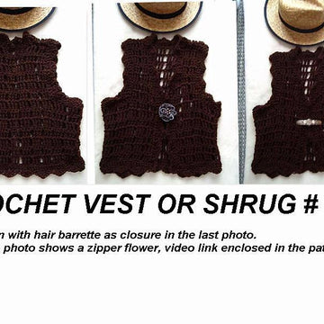 704 CROCHET SHRUG VEST, women and teens