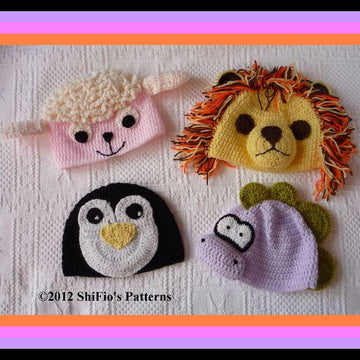 Crochet Pattern baby child animal hats  #211