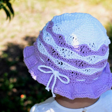 Purple Wave Cotton Sun Hat