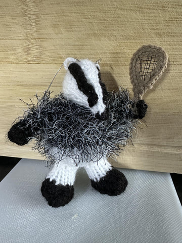 Mini Badger Playing Tennis Ferrero Rocher/Lindor Chocolate Cover/Stuffed/Hanging ornament/Toy