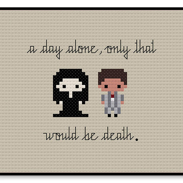 Gomez and Morticia In Love Bite Size - PDF Cross Stitch Pattern