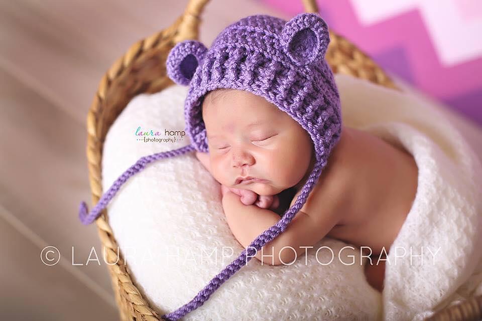 Ribbed Baby Bear Bonnet