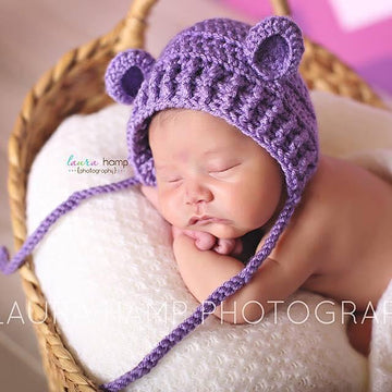 Ribbed Baby Bear Bonnet