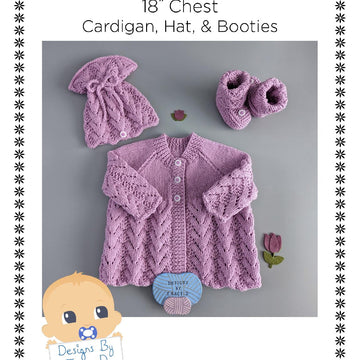 Alys matinee coat, hat & booties 18" chest