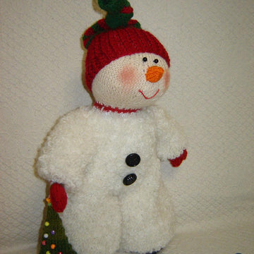 Toy knaitting patterns christmas - Knit a Snowman with Christmas tree 13 inc