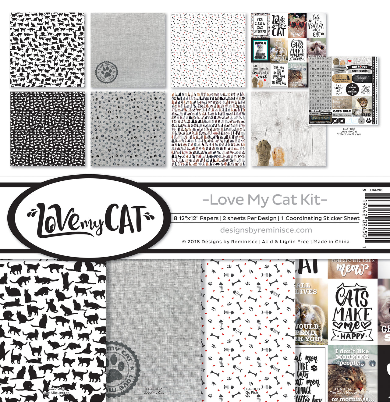 Reminisce Collection Kit 12"X12" - Love My Cat