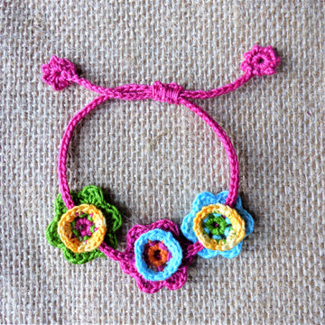 Kids bracelet, necklace and hairpin "Spring flower"