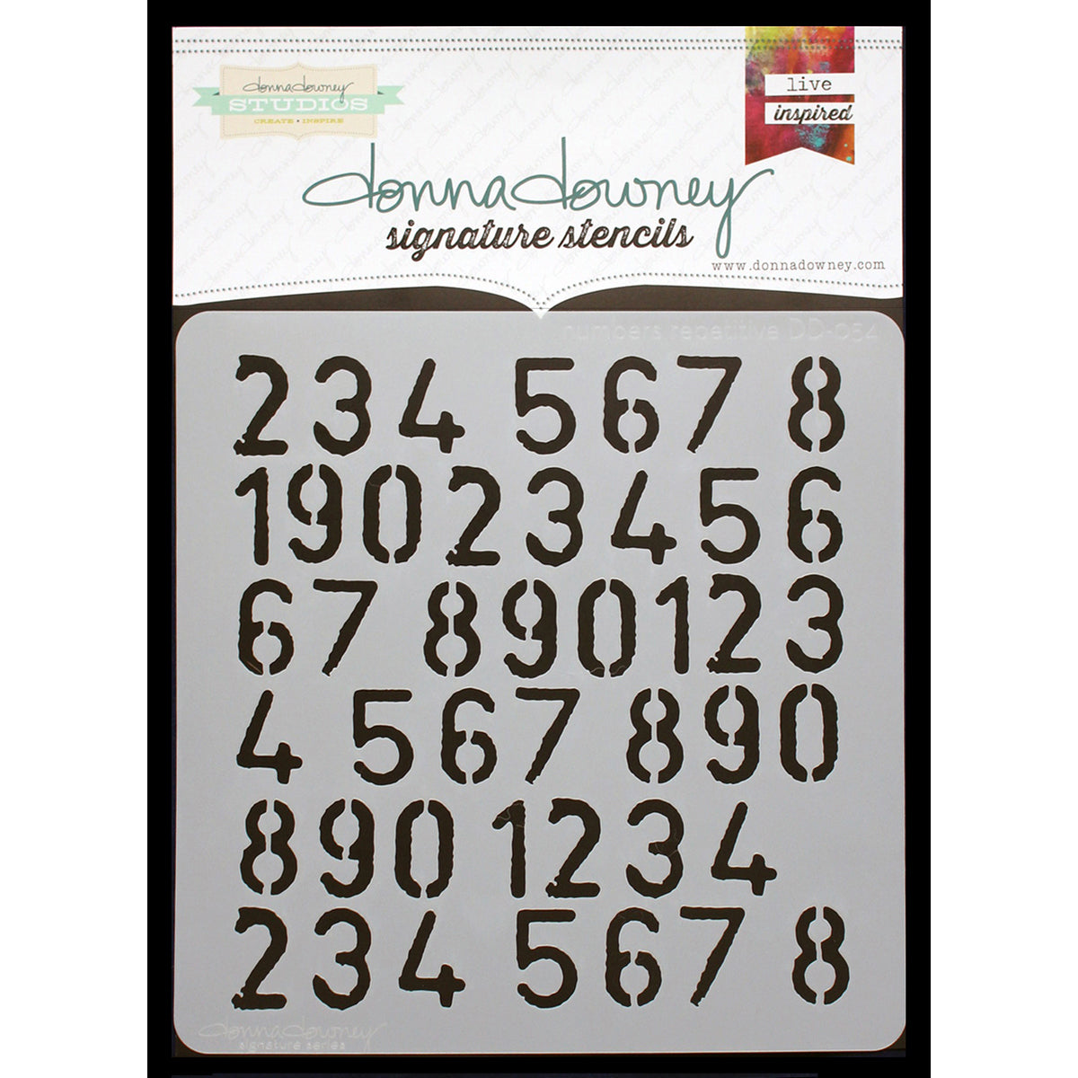 Donna Downey Stencils Donna Downey Signature Stencils 8.5"X8.5" - Numbers Repeat