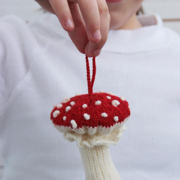 Knitted Fly Agaric Ornament Pattern: Christmas Toadstool Toy (PDF Tutorial)