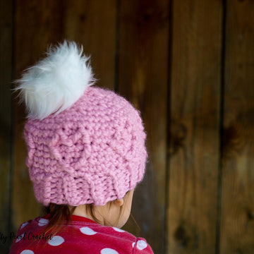 Chunky Cabled Heart Hat