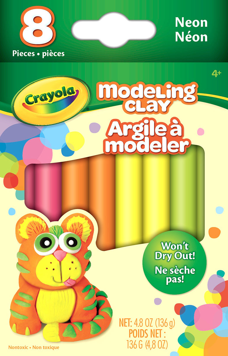 Crayola Modeling Clay .6oz 8/Pkg - Neon
