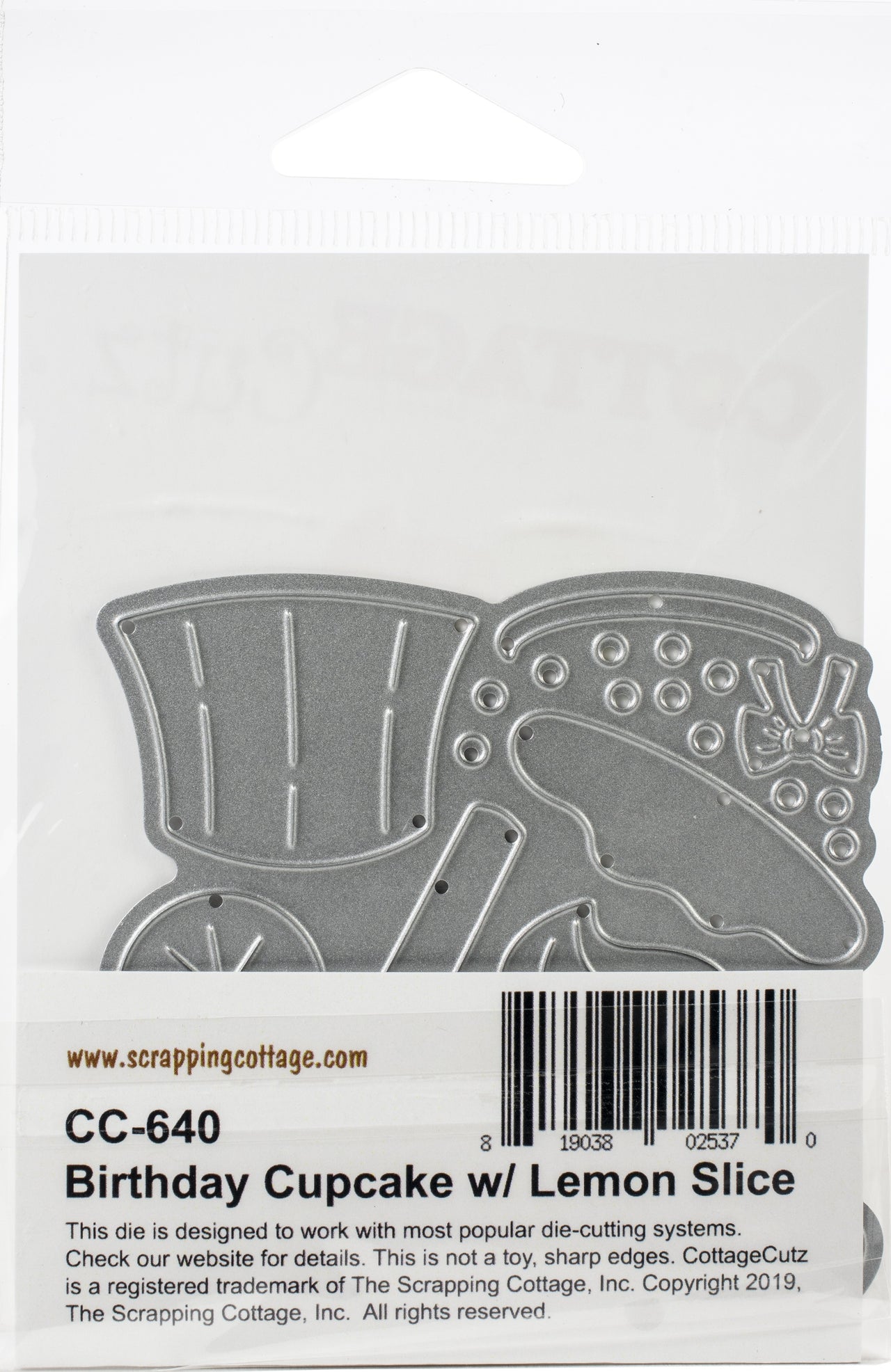 CottageCutz Dies - Birthday Cupcake W/Lemon, 2.2"X2.5"