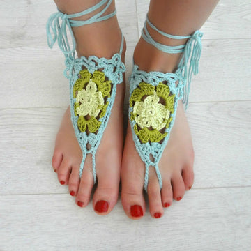 Flower Motif Barefoot Sandals