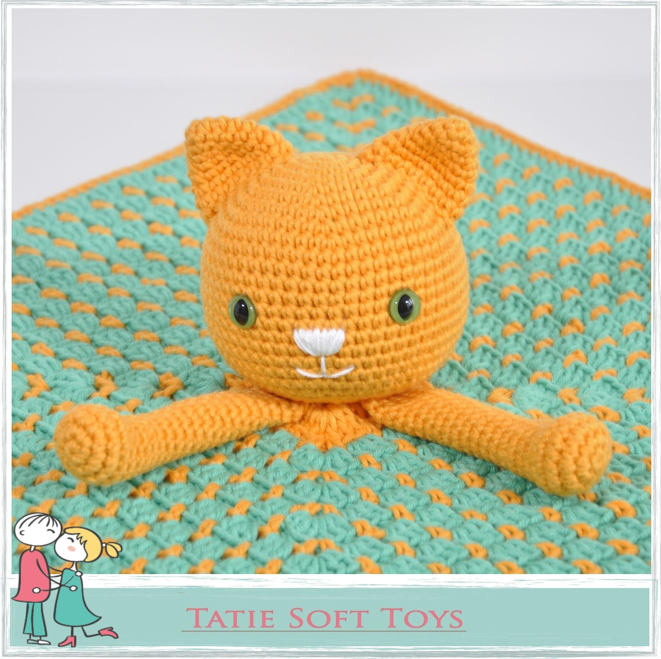 Crochet Lovey Pattern Blanket Ginger Kitty Cat Kitten Security Blanket Crochet Lovey Blanket Toy Blankie Baby Blanket Toy Crochet Comforter Snuggle