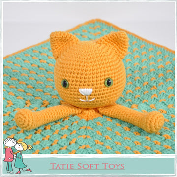 Crochet Lovey Pattern Blanket Ginger Kitty Cat Kitten Security Blanket Crochet Lovey Blanket Toy Blankie Baby Blanket Toy Crochet Comforter Snuggle
