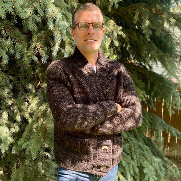 Mountains and Stone Cardigan - Chunky Shawl Collar