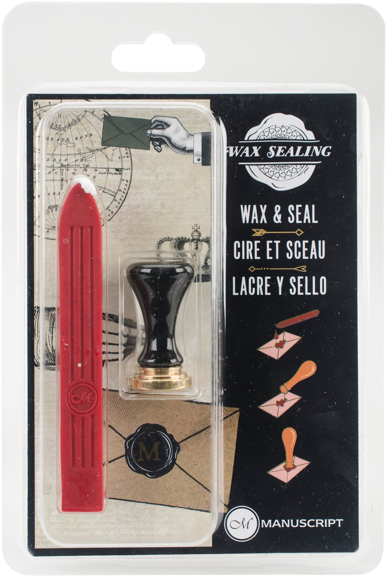 Manuscript Pen Manuscript Short Handle Design Sealing Set W/Red Wax - M