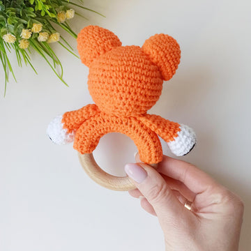 Fox baby rattle amigurumi pattern