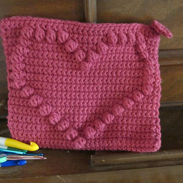 Bobble Heart Zippered Pouch