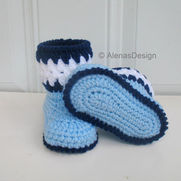 Crochet Blue Toddler Booties