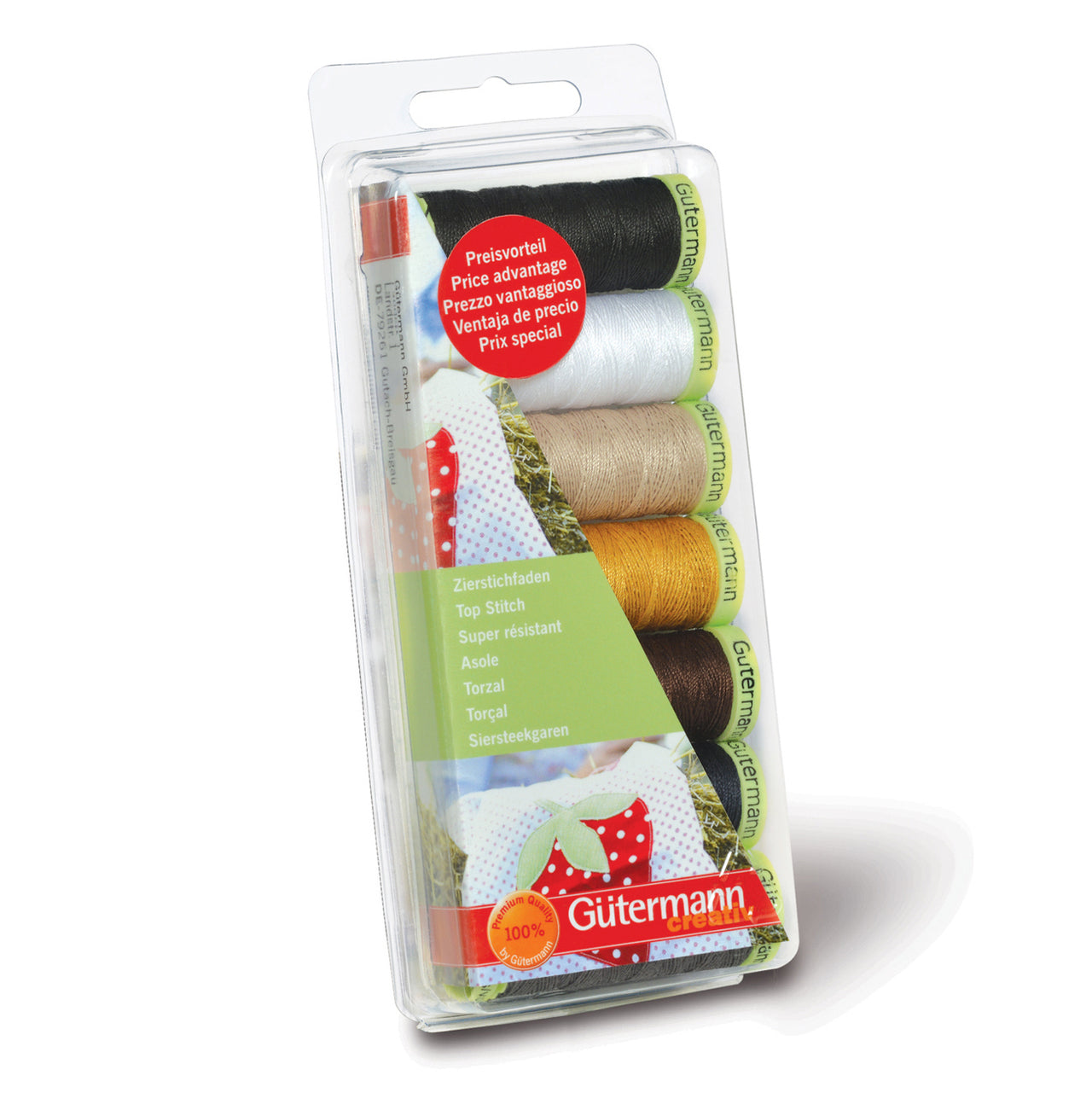 Gutermann Thread Set: Top Stitch: 7 x 30m: Assorted