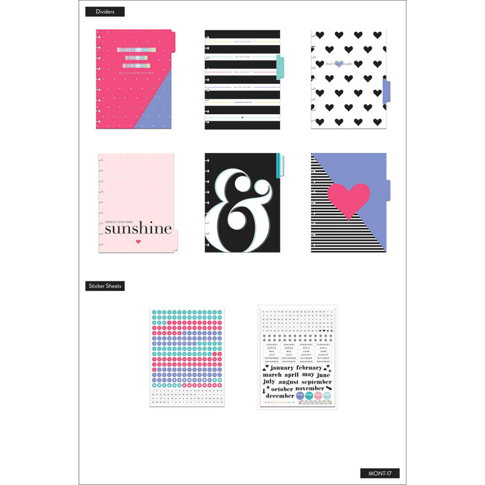 The Happy Planner 6mo Weekly Dash Pink Extension Pack
