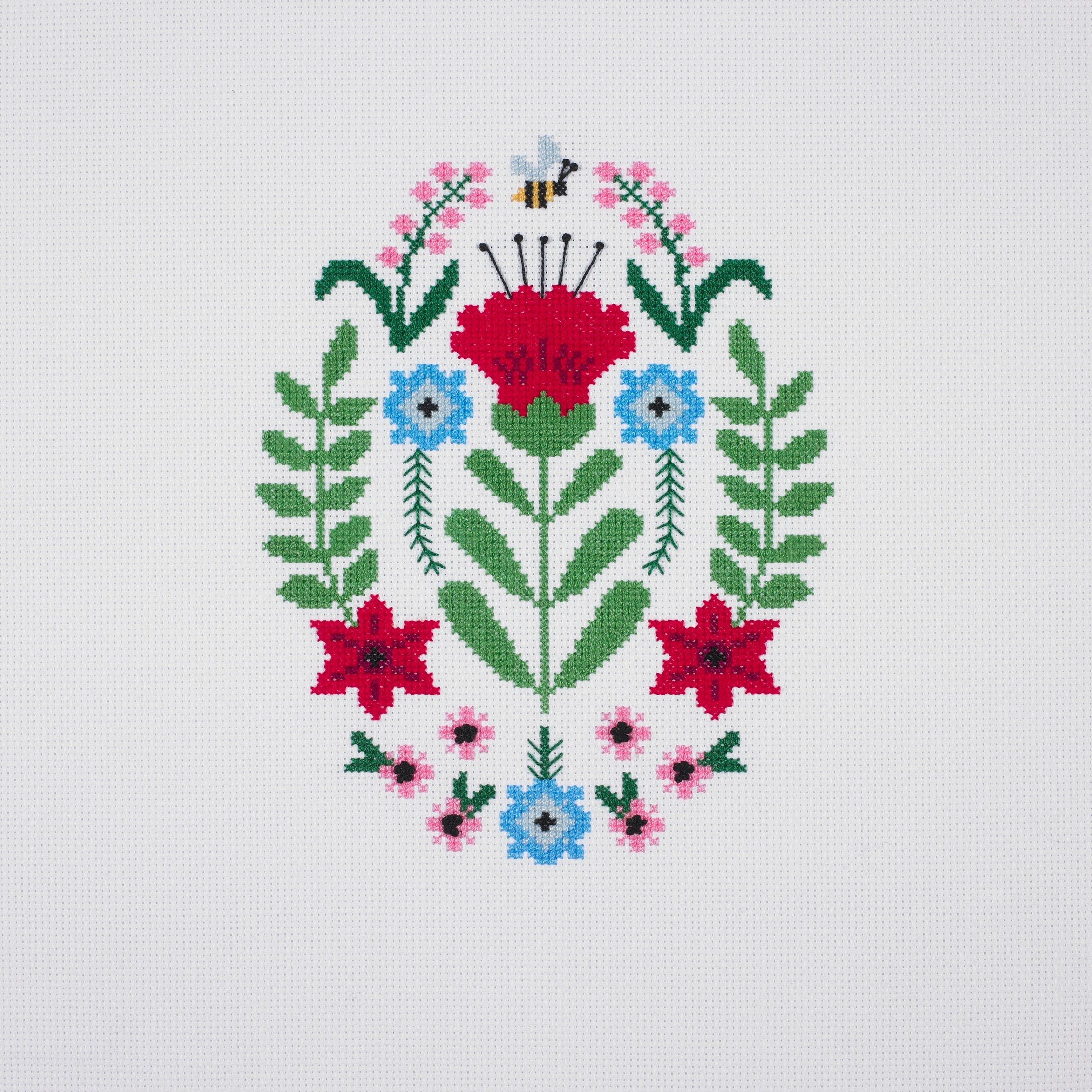 DMC Poppy (Coton Perlé) Cross Stitch Kit - 16cm x 20cm