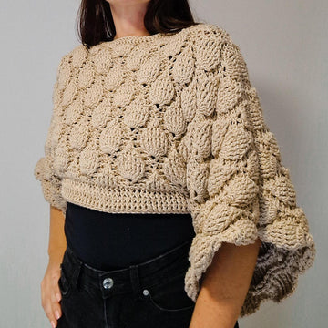 Figs Crochet Oversized Crop Sweater