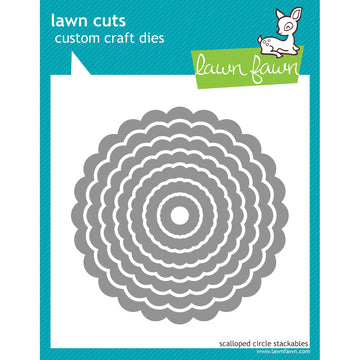 Lawn Fawn Lawn Cuts Custom Craft Stackables Dies - Scallop Circles, .625" To 4"