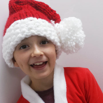 Santa Hat, Super chunky, quick knit for all the family, baby to adult