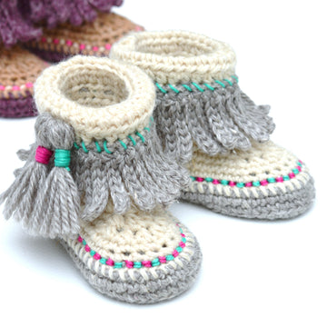 Baby Moccasin Tassel Fringe Booties